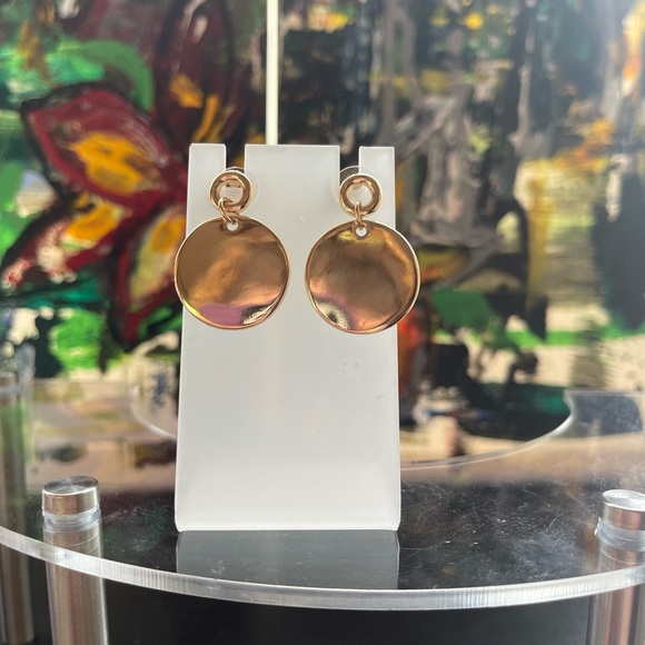 14th & Union Gold Tone Posts With Dangling Disc 1.25inch approx - Picture 3 of 5